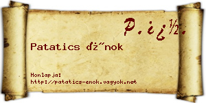 Patatics Énok névjegykártya